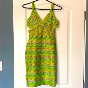 Bright Neon Multicolor Party Dress